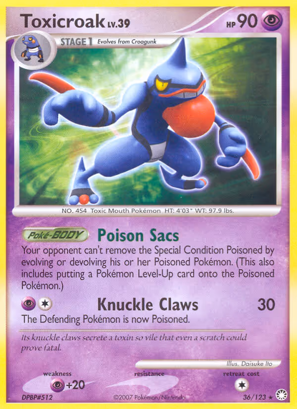 Toxicroak 36/123 Pokemon card