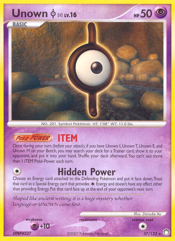 Unown I 37/123 Pokemon card
