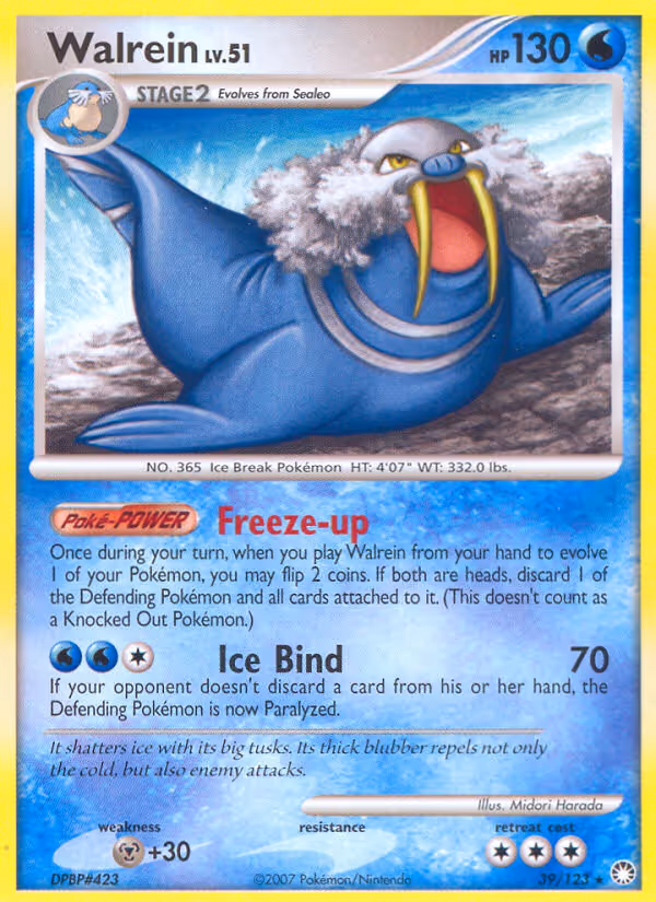 Walrein 39/123 Pokemon card