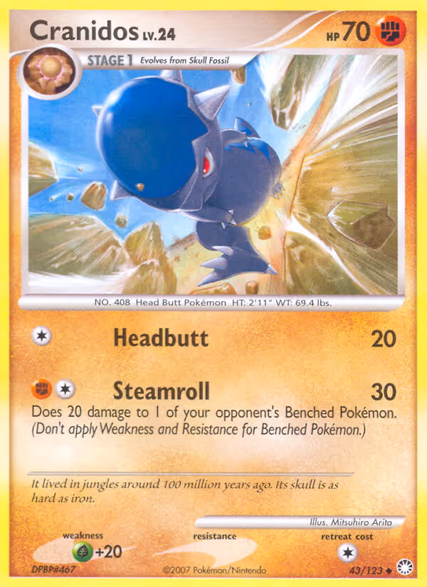 Cranidos 43/123 Pokemon card