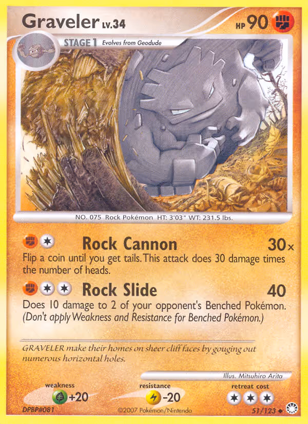 Graveler 51/123 Pokemon card