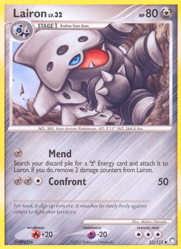 Lairon 53/123 Pokemon card