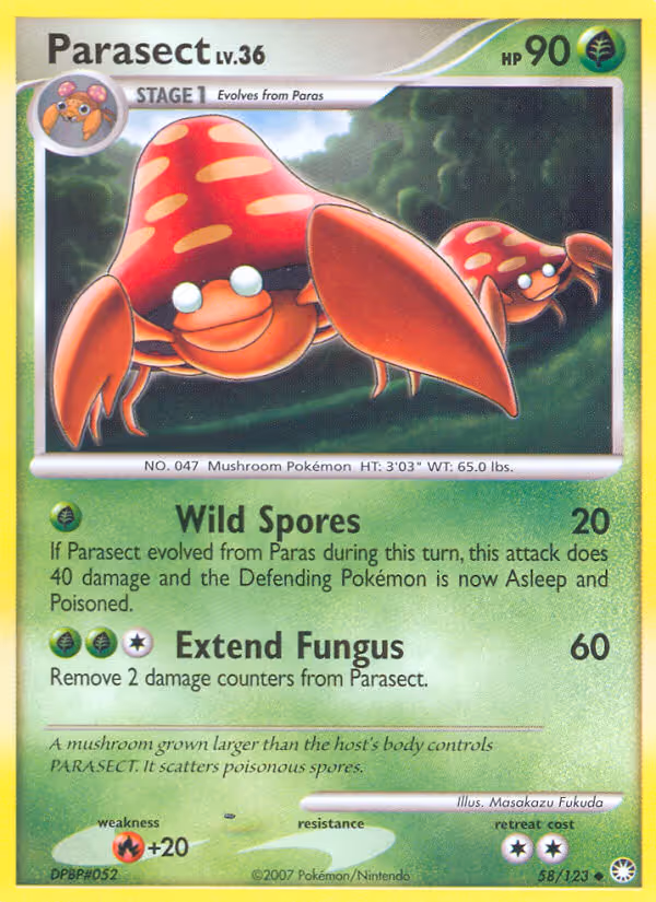 Parasect 58/123 Pokemon card