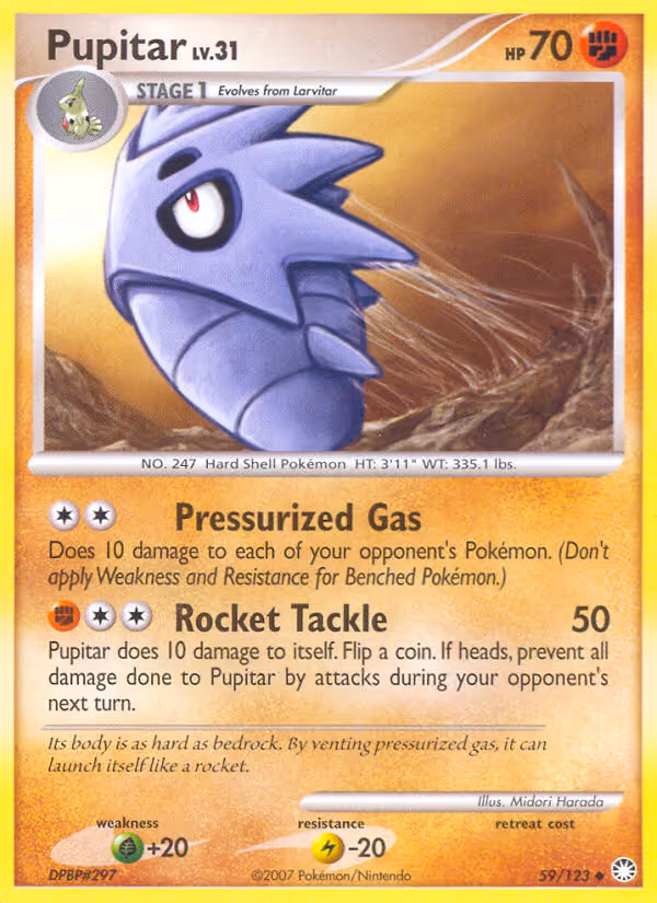 Pupitar 59/123 Pokemon card