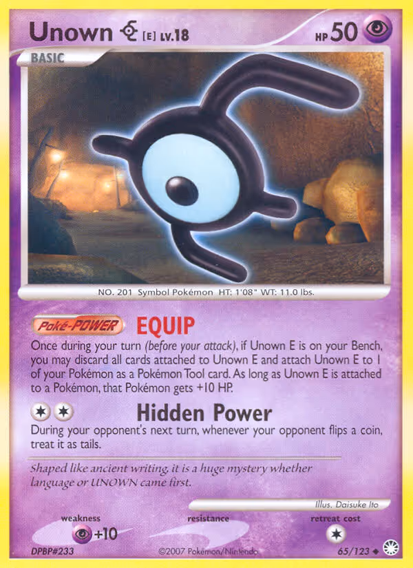 Unown E 65/123 Pokemon card