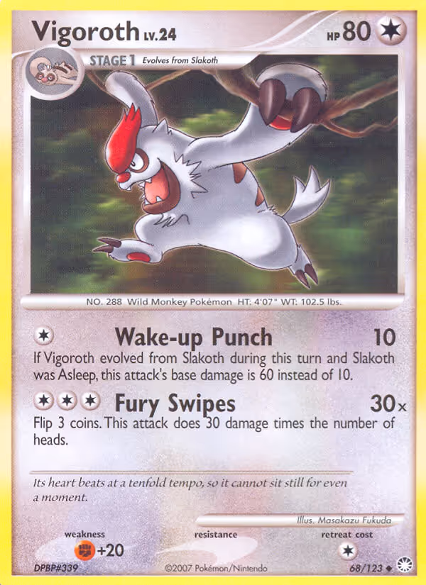 Vigoroth 68/123 Pokemon card
