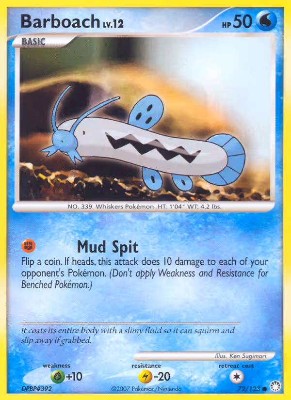 Barboach 72/123 Pokemon card