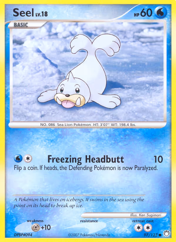 Seel 97/123 Pokemon card