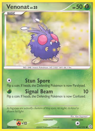 Venonat 116/132 Pokemon card