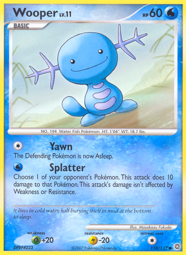 Wooper 118/132 Pokemon card