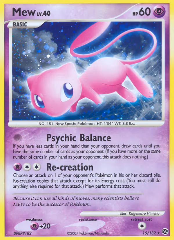 Mew 15/132 Pokemon card