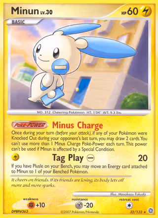 Minun 32/132 Pokemon card
