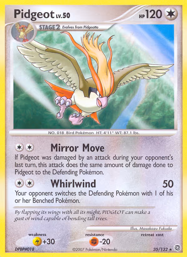 Pidgeot 35/132 Pokemon card