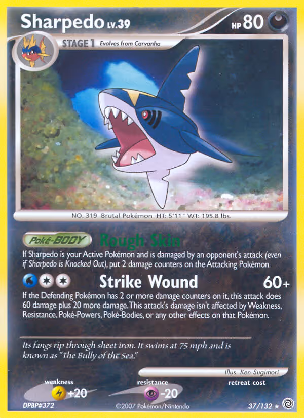 Sharpedo 37/132 Pokemon card