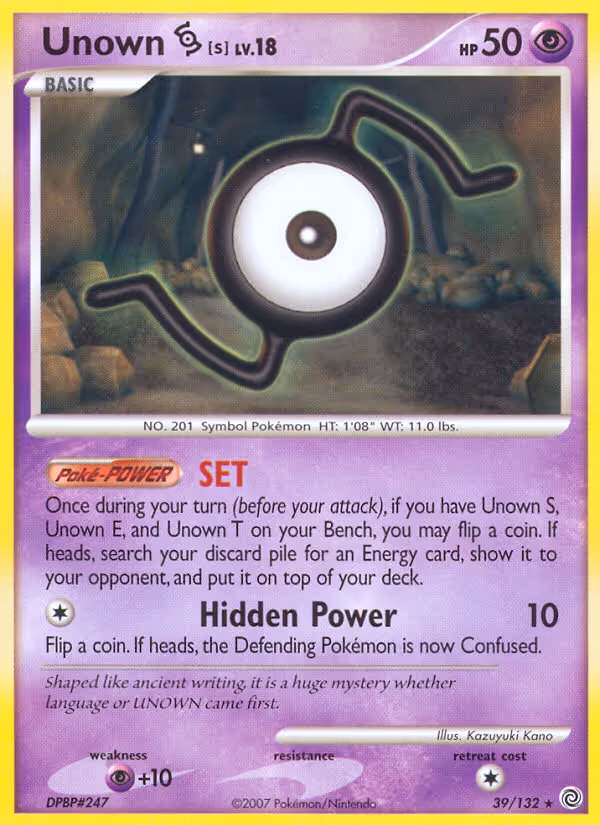 Unown S 39/132 Pokemon card