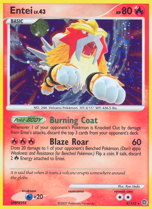 Entei 4/132 Pokemon card