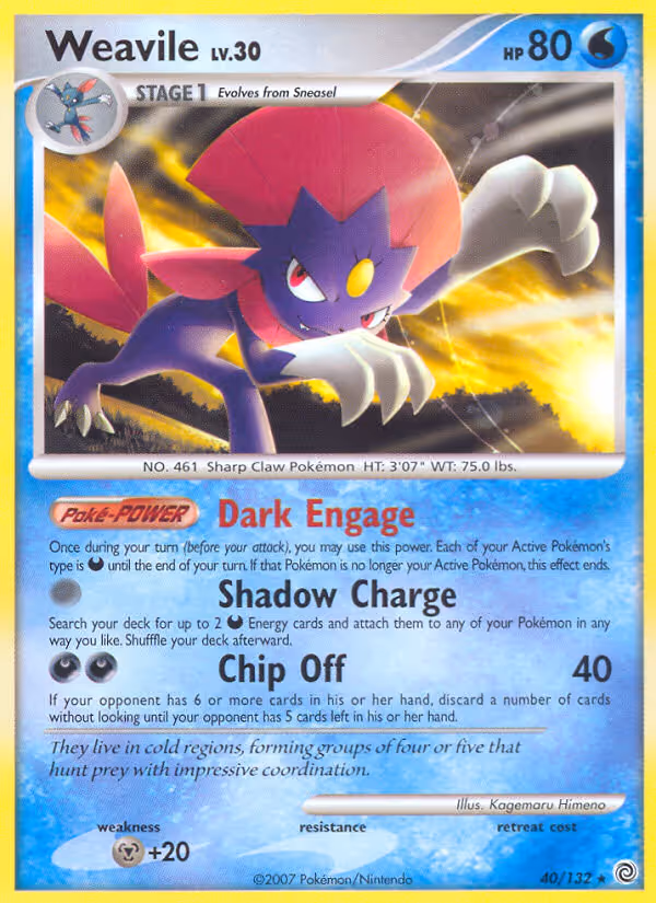 Weavile 40/132 Pokemon card