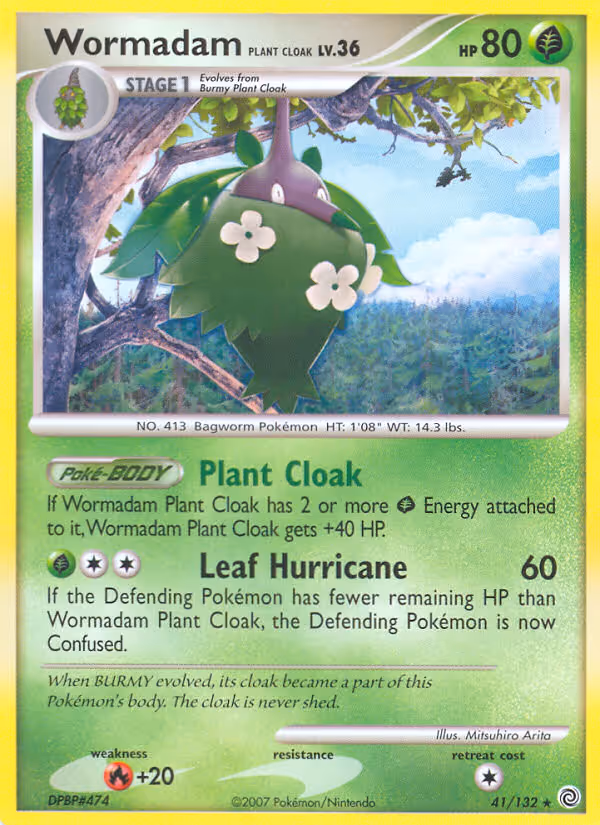 Wormadam Plant Cloak 41/132 Pokemon card