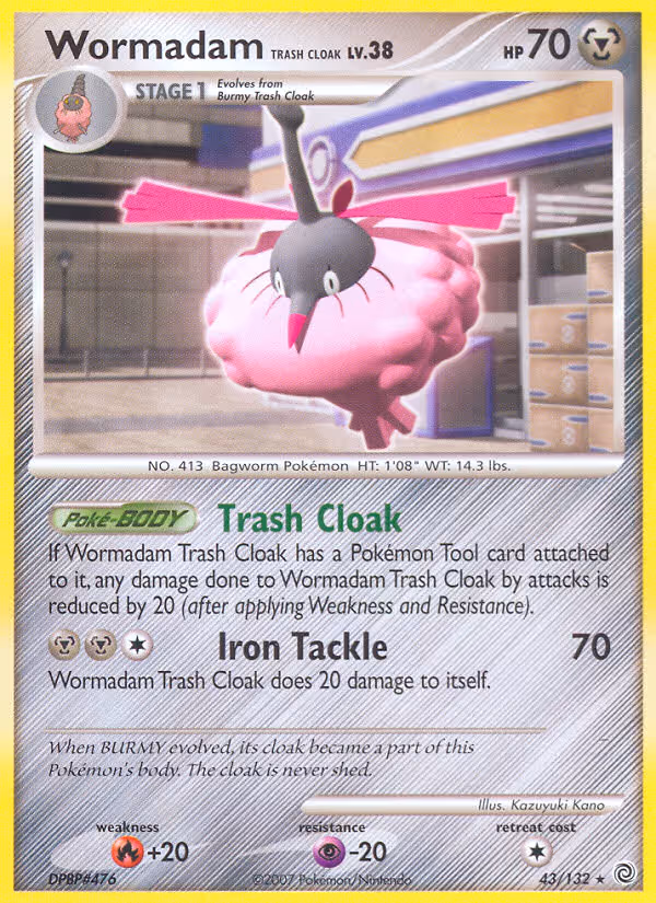 Wormadam Trash Cloak 43/132 Pokemon card