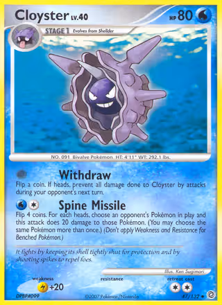 Cloyster 47/132 Pokemon card