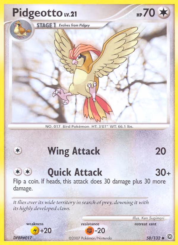 Pidgeotto 58/132 Pokemon card