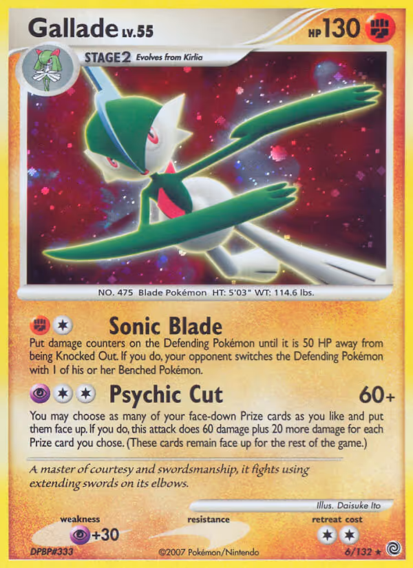 Gallade 6/132 Pokemon card