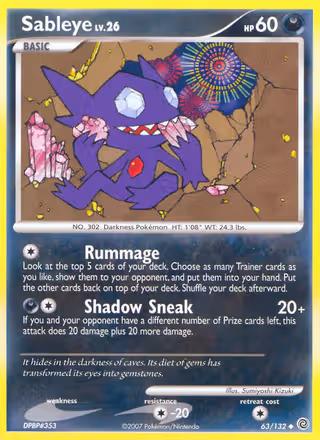 Sableye 63/132 Pokemon card