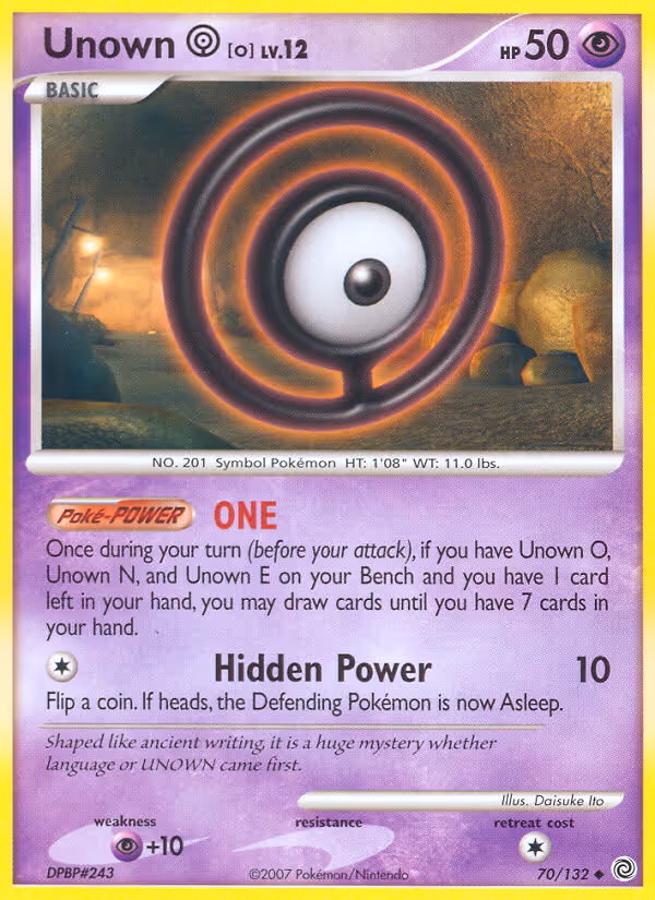 Unown O 70/132 Pokemon card