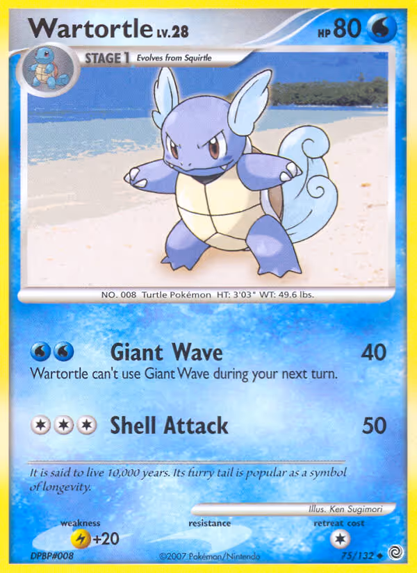 Wartortle 75/132 Pokemon card