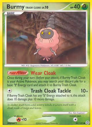 Burmy Trash Cloak 80/132 Pokemon card