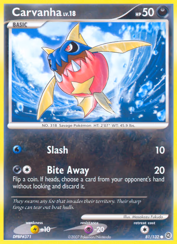 Carvanha 81/132 Pokemon card