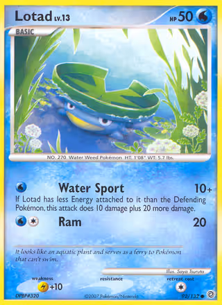 Lotad 92/132 Pokemon card