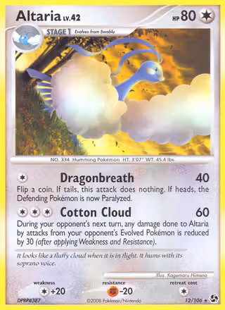 Altaria 12/106 Pokemon card