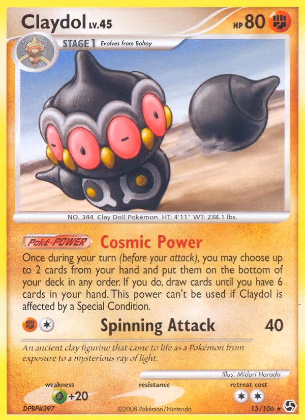 Claydol 15/106 Pokemon card
