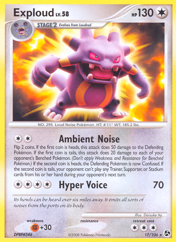 Exploud 17/106 Pokemon card