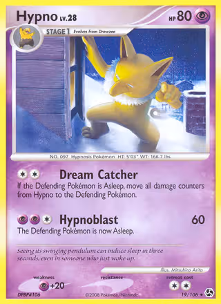 Hypno 19/106 Pokemon card