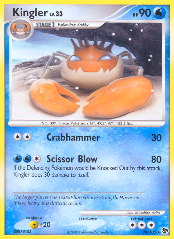 Kingler 20/106 Pokemon card