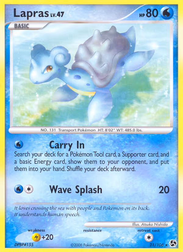 Lapras 21/106 Pokemon card