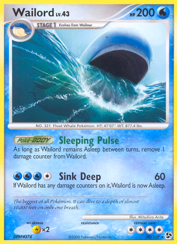 Wailord 30/106 Pokemon card