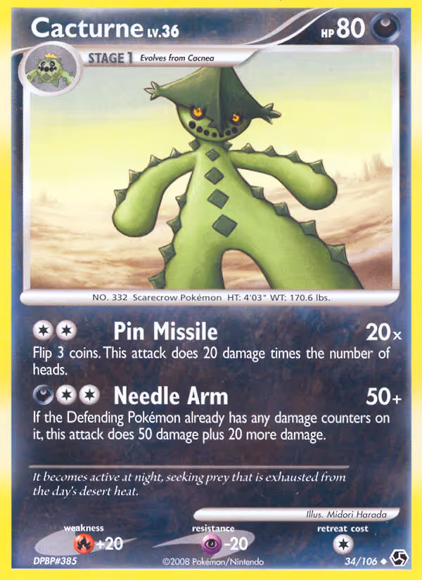 Cacturne 34/106 Pokemon card