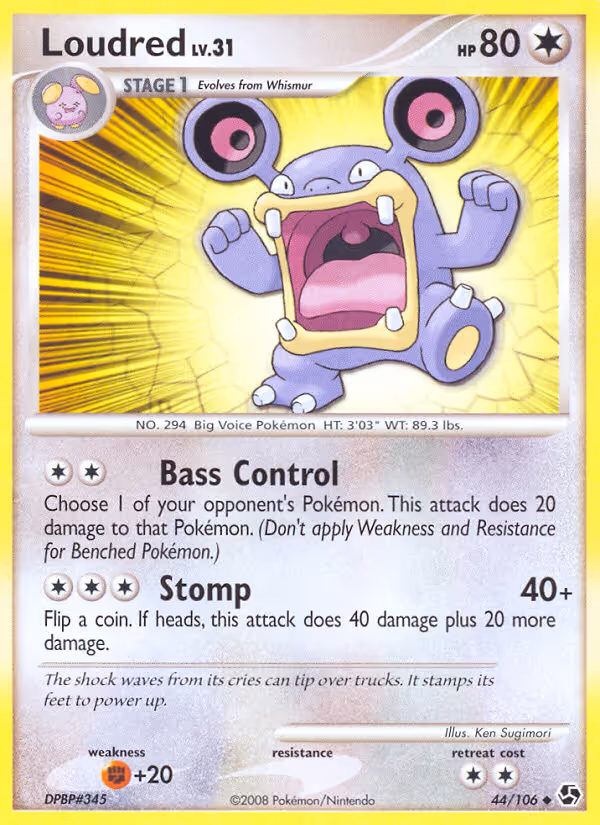 Loudred 44/106 Pokemon card