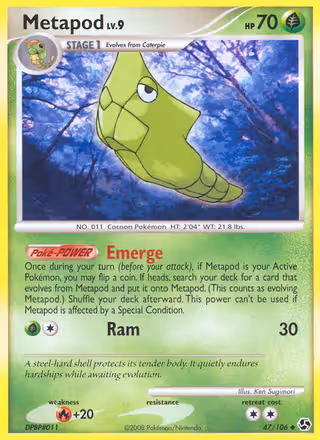 Metapod 47/106 Pokemon card