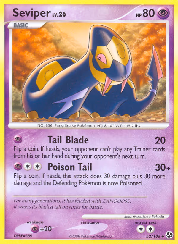 Seviper 52/106 Pokemon card