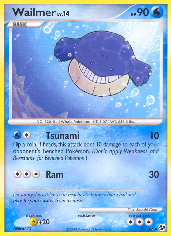 Wailmer 58/106 Pokemon card