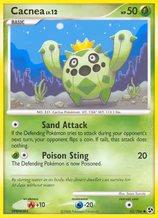 Cacnea 62/106 Pokemon card