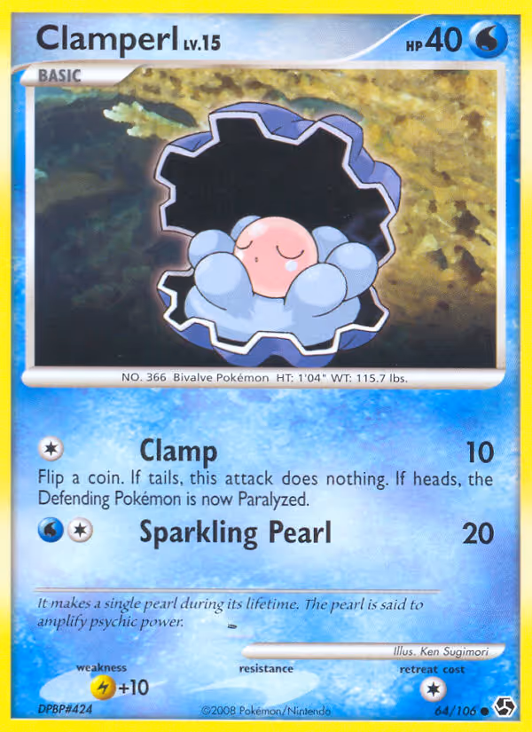 Clamperl 64/106 Pokemon card