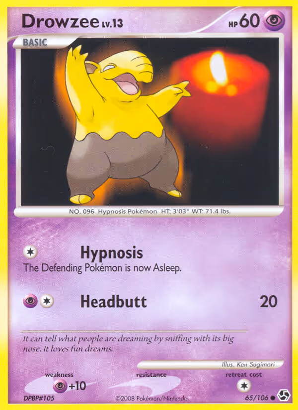 Drowzee 65/106 Pokemon card