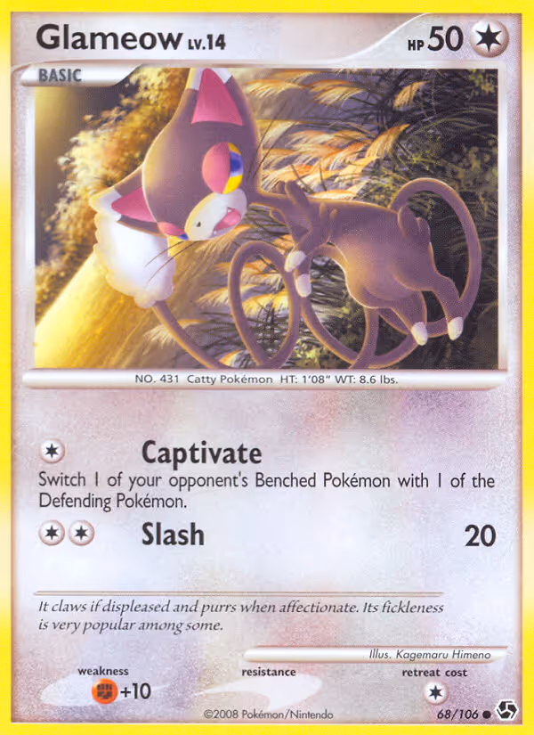 Glameow 68/106 Pokemon card