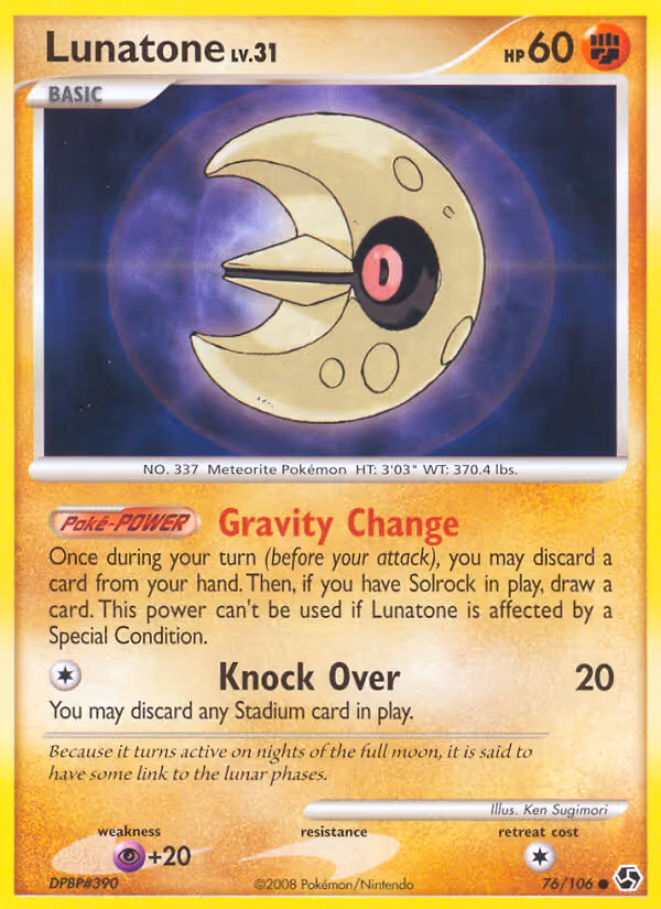 Lunatone 76/106 Pokemon card