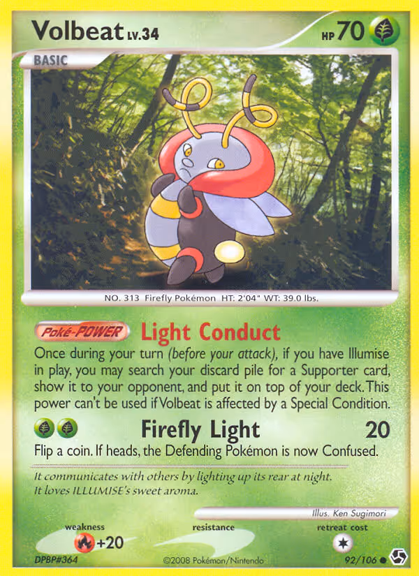 Volbeat 92/106 Pokemon card